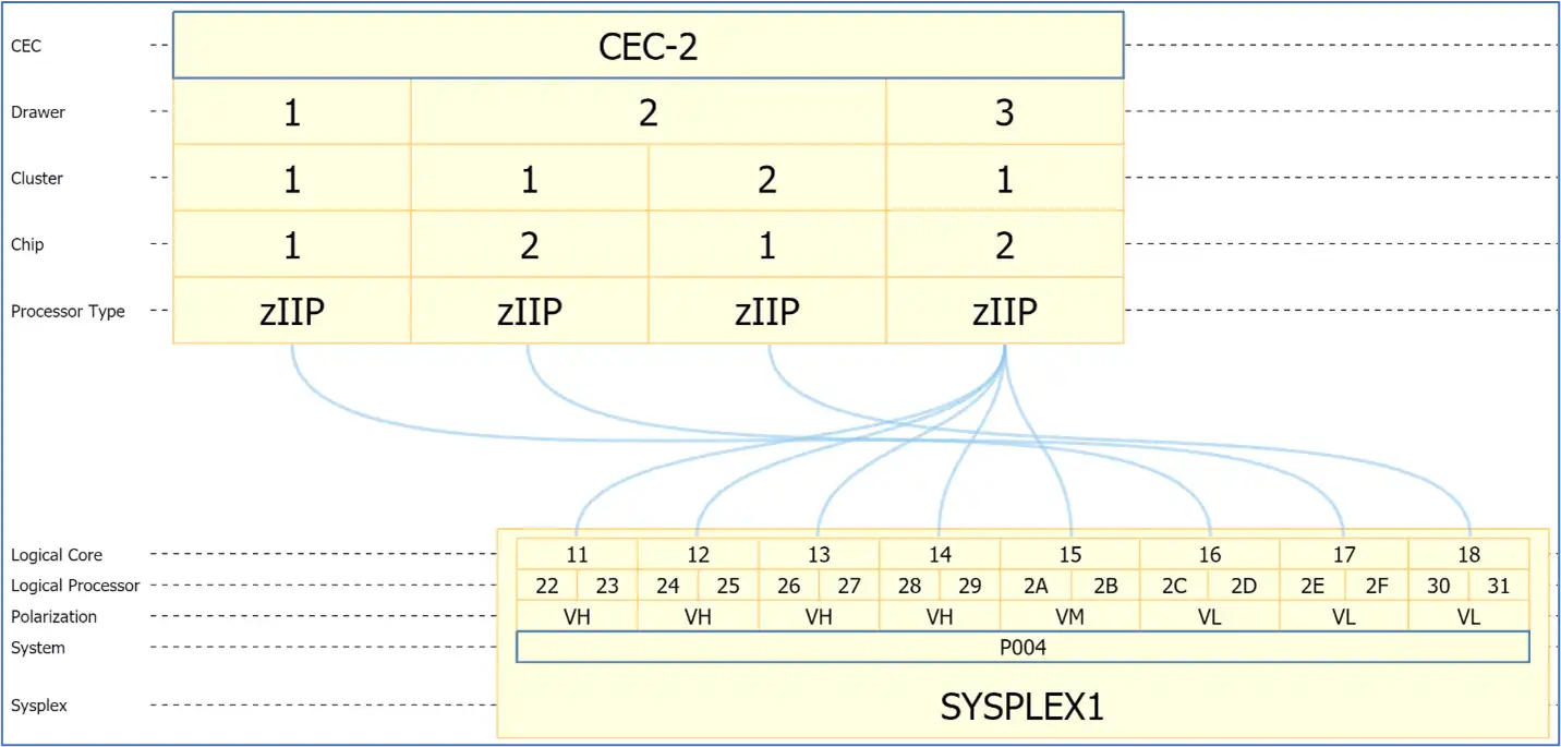 Figure 4: LPAR zIIP Topology