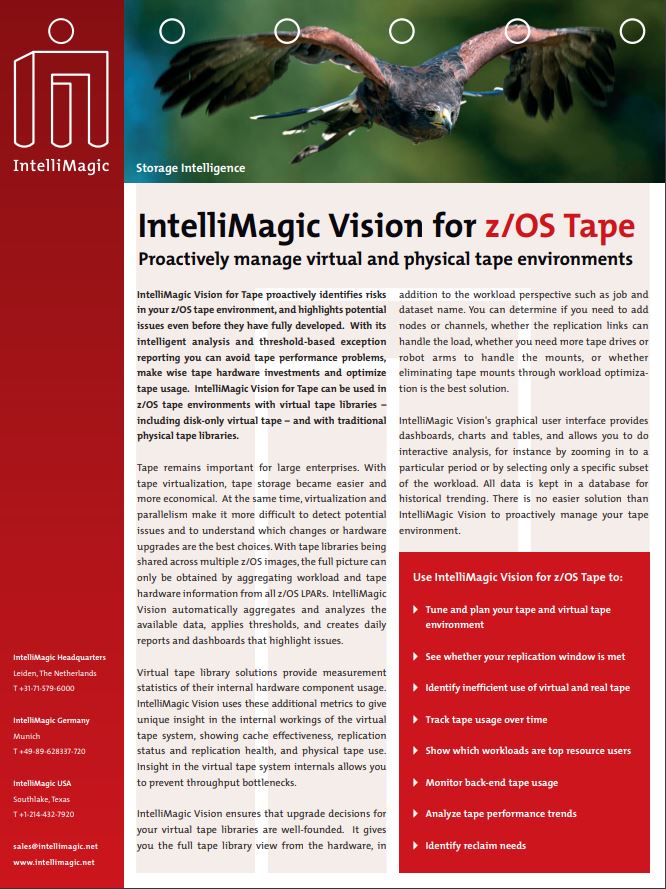 Intellimagic Vision For Z Os Tape Intellimagic